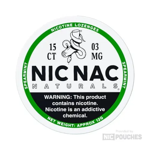 Nic Nac Spearmint nicotine pouches tin